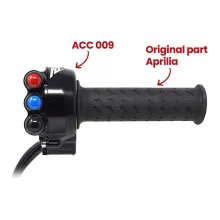 Throttle twist grip with integrated controls for Aprilia RSV4