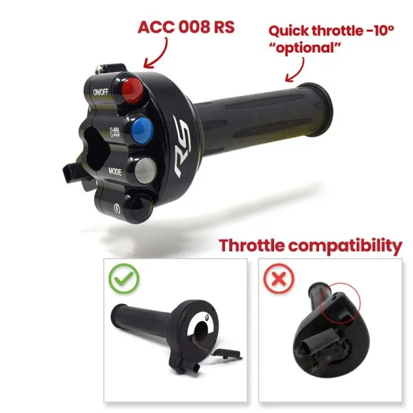 Throttle twist grip with integrated controls for BMW RS Throttle twist grip with integrated controls for BMW RS