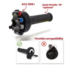 Throttle twist grip with integrated controls for BMW RR (Racing)