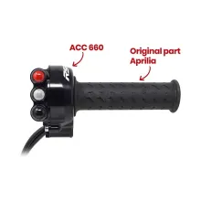 Throttle twist grip with integrated controls for Aprilia RS 660/TUONO 660