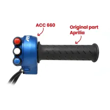 Throttle twist grip with integrated controls for Aprilia RS 660/TUONO 660 (Blue)