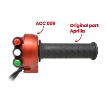Throttle twist grip with integrated controls for Aprilia (Red)