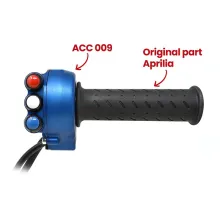 Throttle twist grip with integrated controls for Aprilia (Blue)