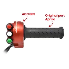 Throttle twist grip with integrated controls for Aprilia Dorsoduro (Red)