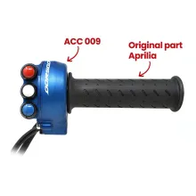 Throttle twist grip with integrated controls for Aprilia Dorsoduro (Blue)