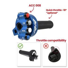 Throttle twist grip with integrated controls for BMW RR (Blue)