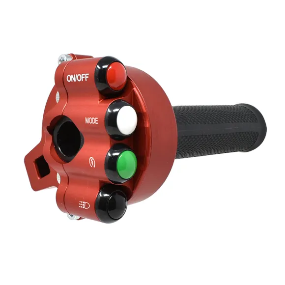 Throttle twist grip with integrated controls for BMW RR (Racing) (Red)