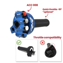 Throttle twist grip with integrated controls for BMW RR (Racing) (Blue)