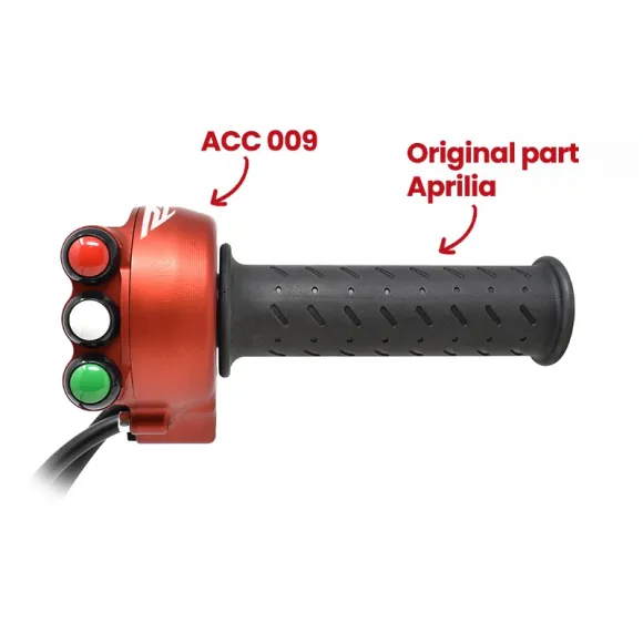 Gassteuerung mit integriertem Tasterpanel für Aprilia RSV4 (Rot)