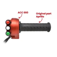 Throttle twist grip with integrated controls for Aprilia RSV4/TUONO V4 2021/2022 (Red)