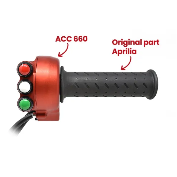 Contrôle du gaz avec panneau à bouton-poussoir intégré pour Aprilia RSV4/TUONO V4 (Rouge)
