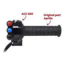 Throttle twist grip with integrated controls for Aprilia RSV4 2021/2022