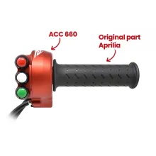Throttle twist grip with integrated controls for Aprilia RSV4 2021/2022 (Red)