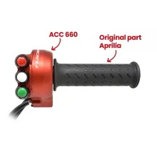 Throttle twist grip with integrated controls for Aprilia TUONO V4 2021/2022 (Red)