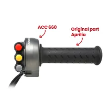 Throttle twist grip with integrated controls for Aprilia TUONO V4 2021/2022 (Titanium)