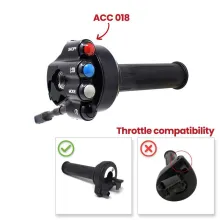 Throttle twist grip with integrated controls for BMW S 1000 R/XR