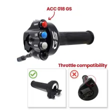 Throttle twist grip with integrated controls for BMW GS