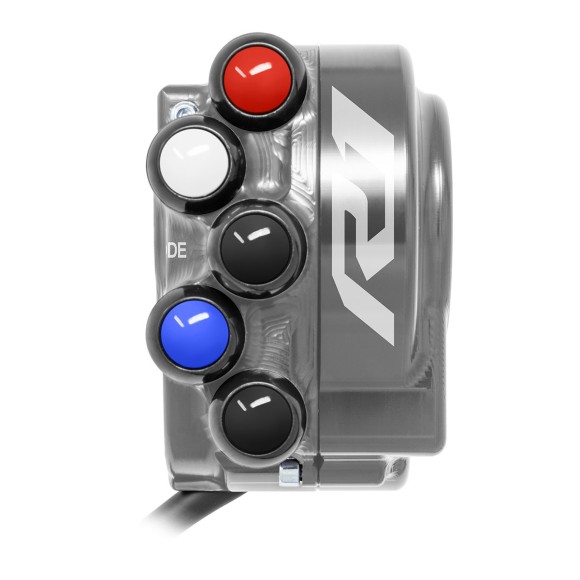 Throttle twist grip with integrated controls for Yamaha YZF-R1 (Titanium)