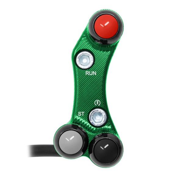 Right Street Handlebar Switch for Kawasaki Ninja ZX-10R (Misaligned holes) (Green)