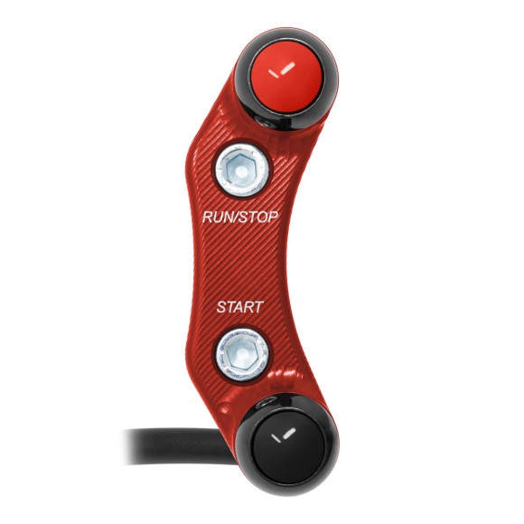 Right Street Handlebar Switch for Ducati Hypermotard 939 (Aligned holes) (Red)