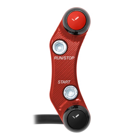 Right Street Handlebar Switch for Ducati Hypermotard 1100 EVO/SP (Misaligned holes) (Red)