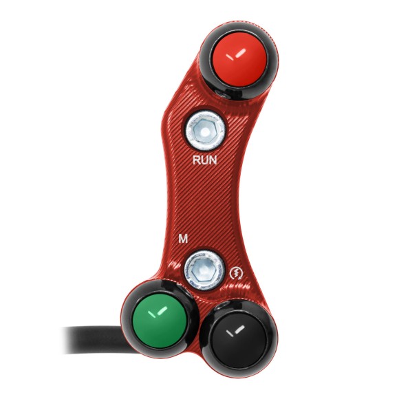 Right Street Handlebar Switch for BMW S 1000 R (Aligned holes) (Red)