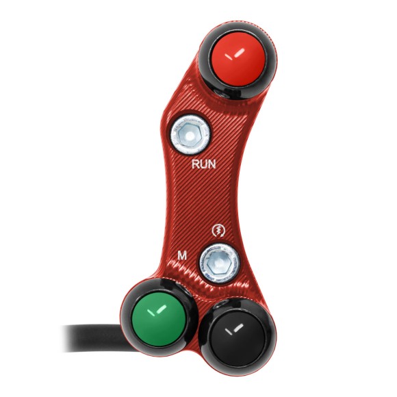 Right Street Handlebar Switch for BMW S 1000 R (Misaligned holes) (Red)