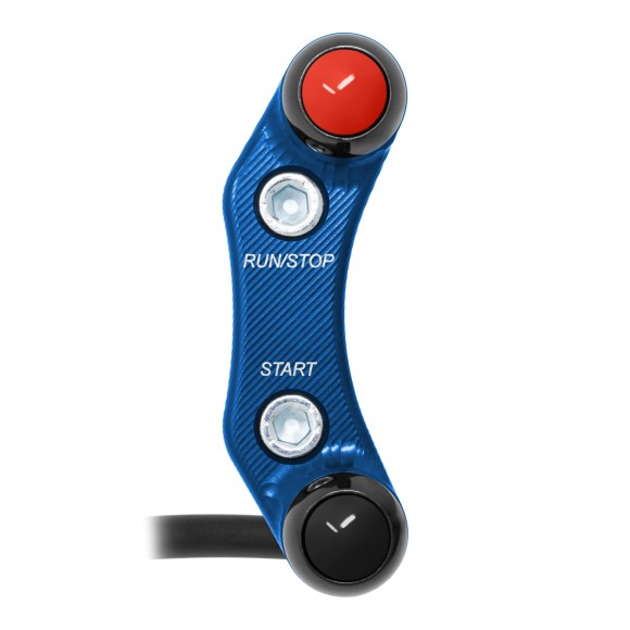 Commodo de guidon Routier droit pour Aprilia Tuono V4/R/RR/RF (Trous alignés) (Bleu)