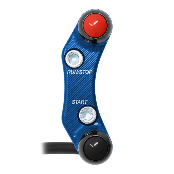 Commodo de guidon Routier droit pour Aprilia Tuono V4/R/RR/RF (Trous désalignés) (Bleu)