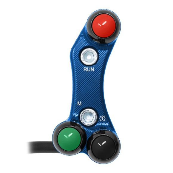 Commodo de guidon Routier droit pour Yamaha YZF-R6 (Trous alignés) (Bleu)