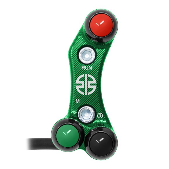 Right Street Handlebar Switch for Kawasaki Ninja H2/R (Aligned holes) (Green)