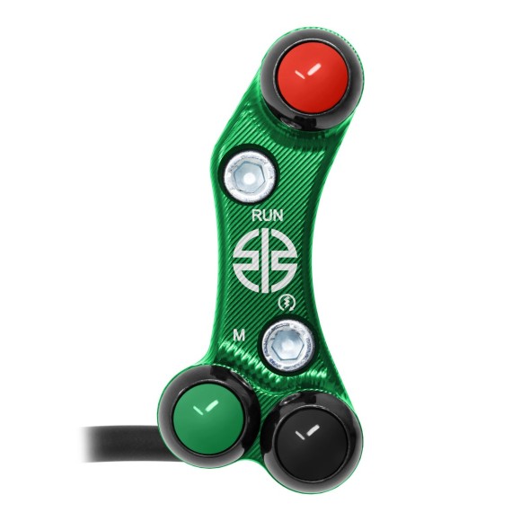 Right Street Handlebar Switch for Kawasaki Ninja H2/R (Misaligned holes) (Green)