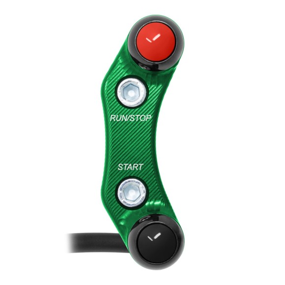 Right Street Handlebar Switch for Kawasaki Z900/RS (Aligned holes) (Green)