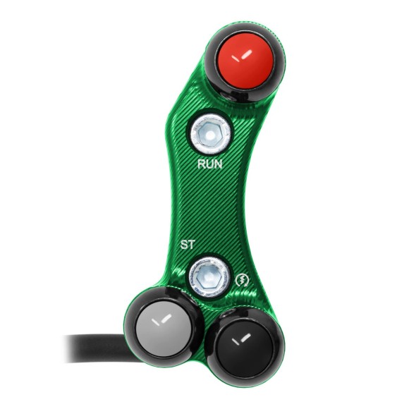 Right Street Handlebar Switch for Kawasaki Ninja ZX-6R (Aligned holes) (Green)