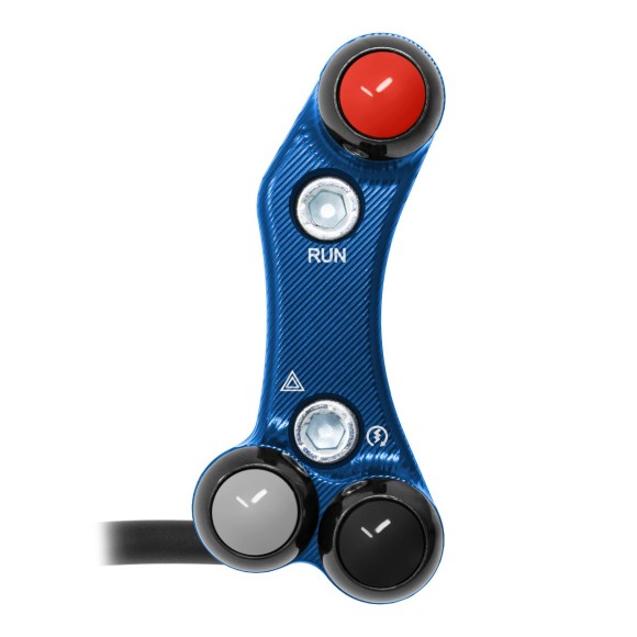 Commodo de guidon Routier droit pour Yamaha YZF-R7 (Trous alignés) (Bleu)