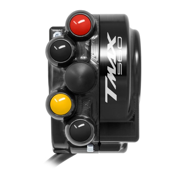 Throttle twist grip with integrated controls for Yamaha T-MAX 560