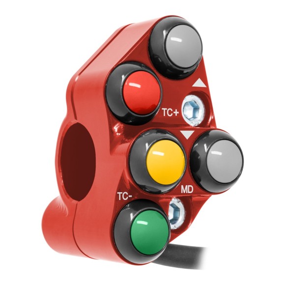 Commodo de guidon Racing gauche pour Ducati Panigale 1199 (Rouge)