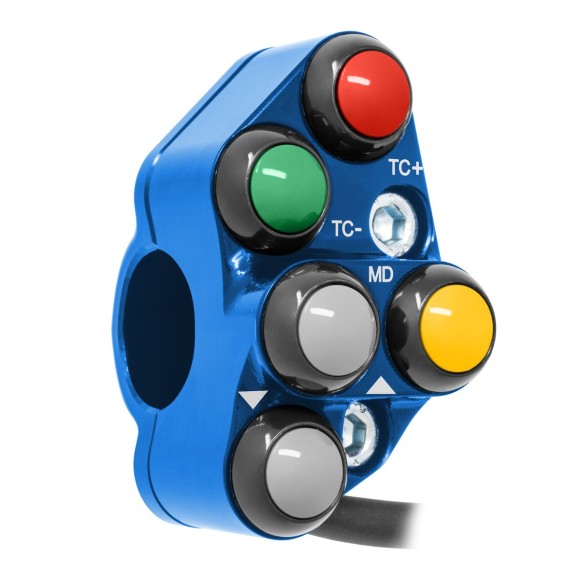Commodo de guidon Racing gauche pour Aprilia Tuono V4 (Bleu)