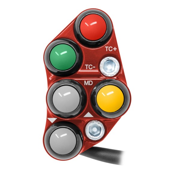 Commodo de guidon Racing gauche pour Aprilia Tuono V4 (Rouge)