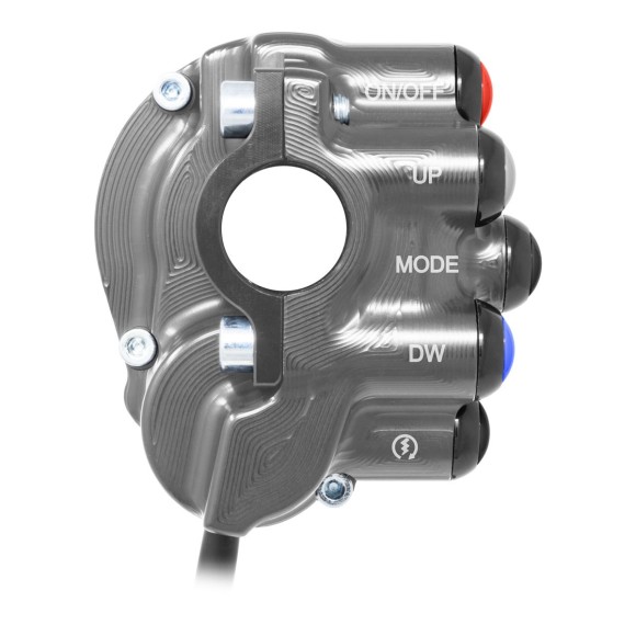 Throttle control cover with integrated handlebar switch for Yamaha YZF-R1 (Titanium)