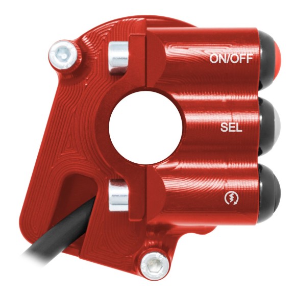 Cover comando gas con pulsantiera integrata per Kawasaki Ninja ZX-10R/R (Rosso)