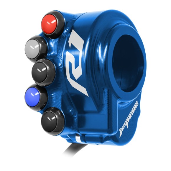 Cover comando gas con pulsantiera integrata per Yamaha YZF-R1 (Blu)